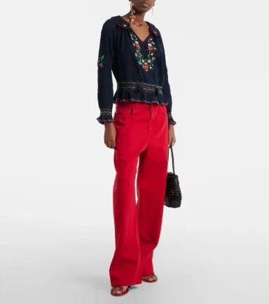 Rixo Sofira embroidered cotton top | Thumbnail 4 Rixo Sofira embroidered cotton top | Thumbnail 4