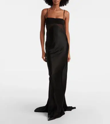 Rick Owens Combo silk-trimmed satin gown | Thumbnail 3 Rick Owens Combo silk-trimmed satin gown | Thumbnail 3