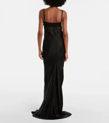 Rick Owens Combo silk-trimmed satin gown | Thumbnail 4 Rick Owens Combo silk-trimmed satin gown | Thumbnail 4