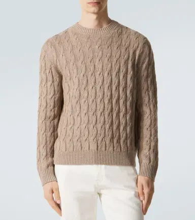 Zegna Cable-knit linen, cashmere, and silk sweater | Thumbnail 4 Zegna Cable-knit linen, cashmere, and silk sweater | Thumbnail 4
