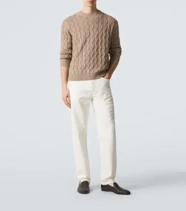 Zegna Cable-knit linen, cashmere, and silk sweater | Thumbnail 6 Zegna Cable-knit linen, cashmere, and silk sweater | Thumbnail 6