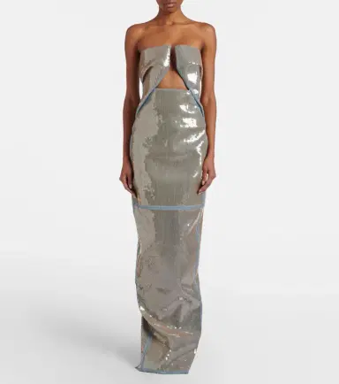 Rick Owens Prong sequined denim gown | Thumbnail 3 Rick Owens Prong sequined denim gown | Thumbnail 3