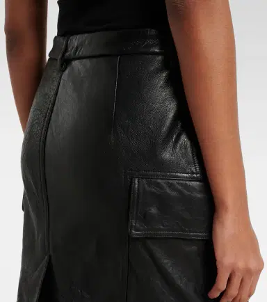 Rick Owens Firbanks leather midi skirt | Thumbnail 2 Rick Owens Firbanks leather midi skirt | Thumbnail 2