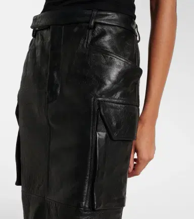 Rick Owens Firbanks leather midi skirt | Thumbnail 3 Rick Owens Firbanks leather midi skirt | Thumbnail 3