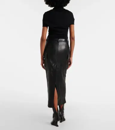 Rick Owens Firbanks leather midi skirt | Thumbnail 5 Rick Owens Firbanks leather midi skirt | Thumbnail 5