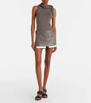 Rick Owens Fog leather miniskirt | Thumbnail 3 Rick Owens Fog leather miniskirt | Thumbnail 3
