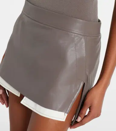 Rick Owens Fog leather miniskirt | Thumbnail 4 Rick Owens Fog leather miniskirt | Thumbnail 4