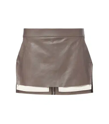 Rick Owens Fog leather miniskirt | Thumbnail 1 Rick Owens Fog leather miniskirt | Thumbnail 1