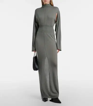 Rick Owens Con virgin wool maxi dress | Thumbnail 4 Rick Owens Con virgin wool maxi dress | Thumbnail 4