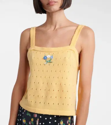 Rixo Perla embroidered pointelle wool tank top | Thumbnail 4 Rixo Perla embroidered pointelle wool tank top | Thumbnail 4
