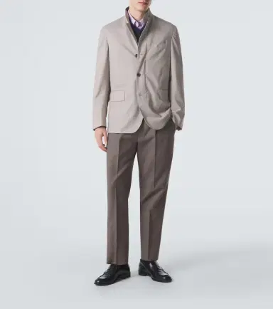 Zegna Cotton and linen straight pants | Thumbnail 2 Zegna Cotton and linen straight pants | Thumbnail 2