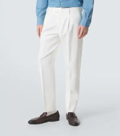 Zegna Cotton and linen straight pants | Thumbnail 3 Zegna Cotton and linen straight pants | Thumbnail 3