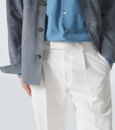 Zegna Cotton and linen straight pants | Thumbnail 4 Zegna Cotton and linen straight pants | Thumbnail 4