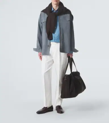 Zegna Cotton and linen straight pants | Thumbnail 5 Zegna Cotton and linen straight pants | Thumbnail 5