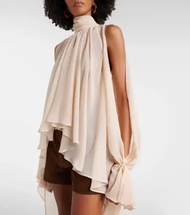 Blumarine Asymmetric georgette blouse | Thumbnail 2 Blumarine Asymmetric georgette blouse | Thumbnail 2