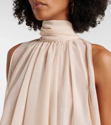 Blumarine Asymmetric georgette blouse | Thumbnail 3 Blumarine Asymmetric georgette blouse | Thumbnail 3