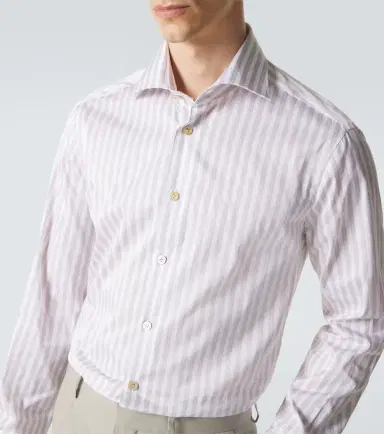 Kiton Striped cotton poplin shirt | Thumbnail 6 Kiton Striped cotton poplin shirt | Thumbnail 6