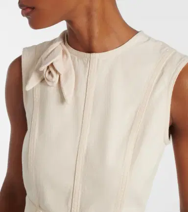 Erdem Floral-appliqué denim midi dress | Thumbnail 2 Erdem Floral-appliqué denim midi dress | Thumbnail 2