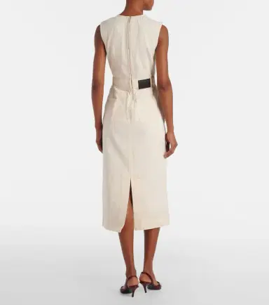 Erdem Floral-appliqué denim midi dress | Thumbnail 3 Erdem Floral-appliqué denim midi dress | Thumbnail 3