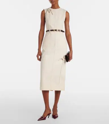 Erdem Floral-appliqué denim midi dress | Thumbnail 4 Erdem Floral-appliqué denim midi dress | Thumbnail 4