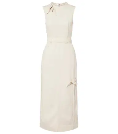 Erdem Floral-appliqué denim midi dress | Thumbnail 1 Erdem Floral-appliqué denim midi dress | Thumbnail 1