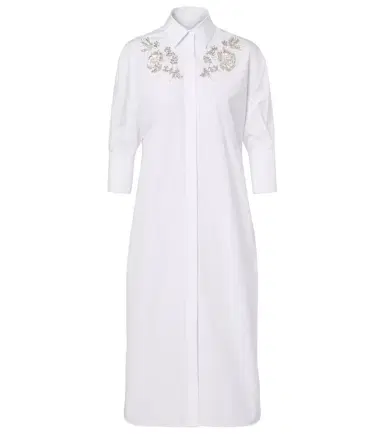 Erdem Embroidered cotton poplin shirt dress | Thumbnail 1 Erdem Embroidered cotton poplin shirt dress | Thumbnail 1