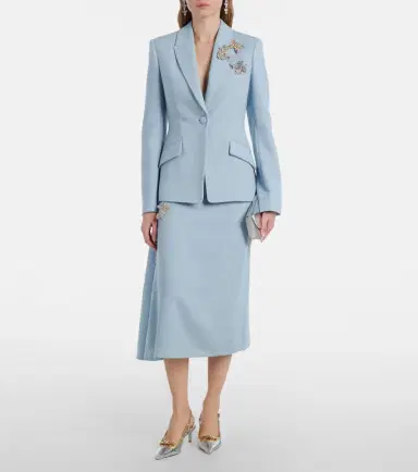 Erdem Virgin wool midi skirt | Thumbnail 2 Erdem Virgin wool midi skirt | Thumbnail 2