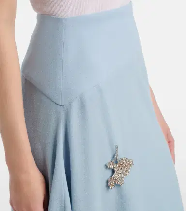 Erdem Virgin wool midi skirt | Thumbnail 3 Erdem Virgin wool midi skirt | Thumbnail 3