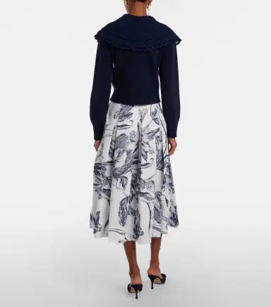 Erdem Floral cotton poplin midi skirt | Thumbnail 4 Erdem Floral cotton poplin midi skirt | Thumbnail 4