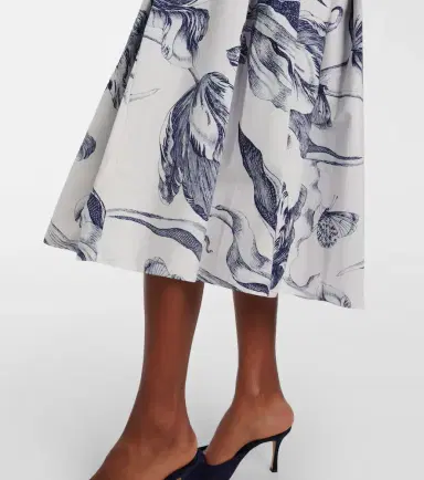 Erdem Floral cotton poplin midi skirt | Thumbnail 5 Erdem Floral cotton poplin midi skirt | Thumbnail 5