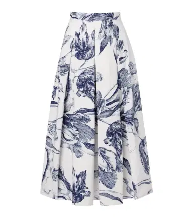 Erdem Floral cotton poplin midi skirt | Thumbnail 1 Erdem Floral cotton poplin midi skirt | Thumbnail 1