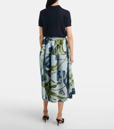 Erdem Floral cotton poplin midi skirt | Thumbnail 3 Erdem Floral cotton poplin midi skirt | Thumbnail 3