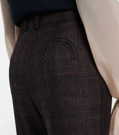 Blaze Milano Blazé Milano Fox checked wool and silk wide-leg pants | Thumbnail 3 Blaze Milano Blazé Milano Fox checked wool and silk wide-leg pants | Thumbnail 3