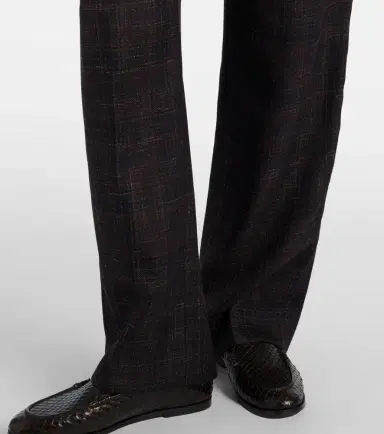 Blaze Milano Blazé Milano Fox checked wool and silk wide-leg pants | Thumbnail 4 Blaze Milano Blazé Milano Fox checked wool and silk wide-leg pants | Thumbnail 4