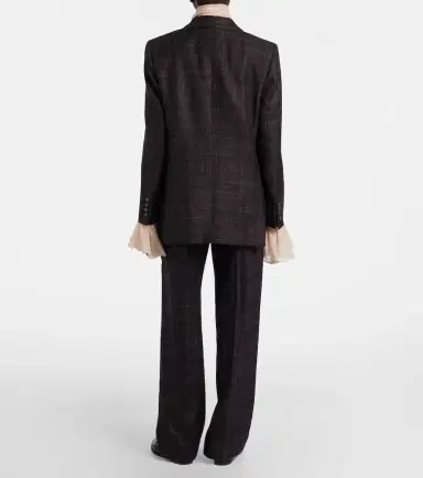 Blaze Milano Blazé Milano Fox checked wool and silk wide-leg pants | Thumbnail 5 Blaze Milano Blazé Milano Fox checked wool and silk wide-leg pants | Thumbnail 5