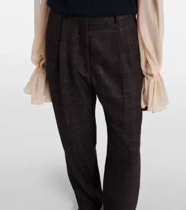 Blaze Milano Blazé Milano Fox checked wool and silk wide-leg pants | Thumbnail 6 Blaze Milano Blazé Milano Fox checked wool and silk wide-leg pants | Thumbnail 6