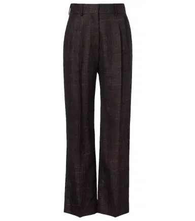 Blaze Milano Blazé Milano Fox checked wool and silk wide-leg pants | Thumbnail 1 Blaze Milano Blazé Milano Fox checked wool and silk wide-leg pants | Thumbnail 1