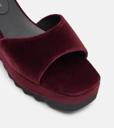 Stella McCartney Sneak Elyse velvet wedge mules | Thumbnail 3 Stella McCartney Sneak Elyse velvet wedge mules | Thumbnail 3