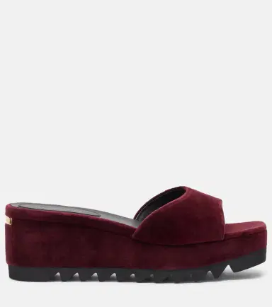 Stella McCartney Sneak Elyse velvet wedge mules | Thumbnail 4 Stella McCartney Sneak Elyse velvet wedge mules | Thumbnail 4