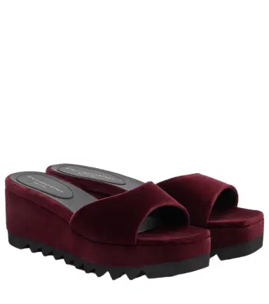 Stella McCartney Sneak Elyse velvet wedge mules | Thumbnail 1 Stella McCartney Sneak Elyse velvet wedge mules | Thumbnail 1