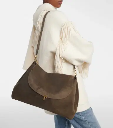 Toteme T-Lock suede shoulder bag | Thumbnail 6 Toteme T-Lock suede shoulder bag | Thumbnail 6