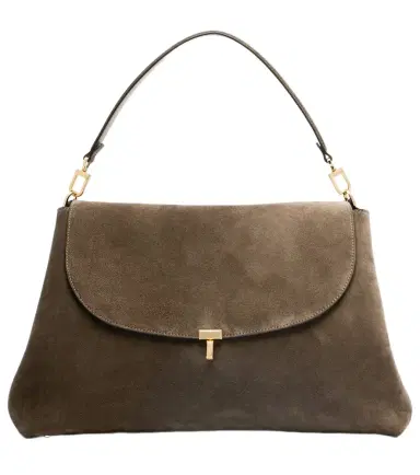 Toteme T-Lock suede shoulder bag | Thumbnail 1 Toteme T-Lock suede shoulder bag | Thumbnail 1