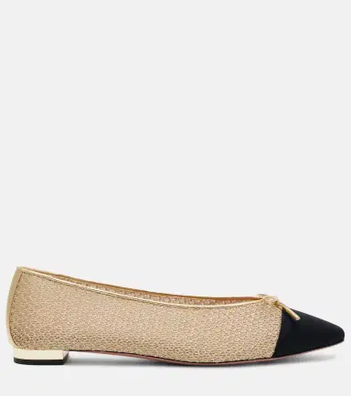 Aquazzura Gioia leather-trimmed ballet flats | Thumbnail 2 Aquazzura Gioia leather-trimmed ballet flats | Thumbnail 2
