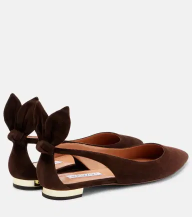 Aquazzura Bow Tie suede ballet flats | Thumbnail 2 Aquazzura Bow Tie suede ballet flats | Thumbnail 2