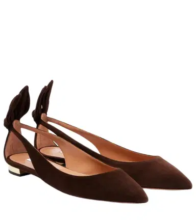 Aquazzura Bow Tie suede ballet flats | Thumbnail 1 Aquazzura Bow Tie suede ballet flats | Thumbnail 1