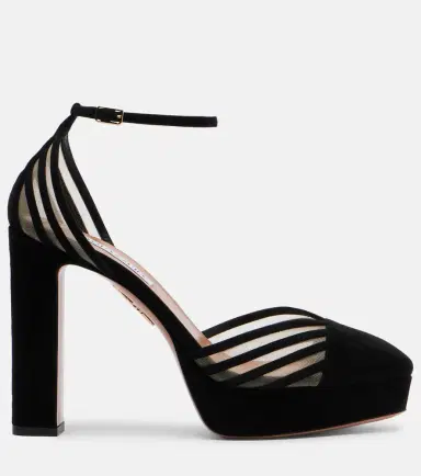 Aquazzura Alana suede and mesh platform pumps | Thumbnail 3 Aquazzura Alana suede and mesh platform pumps | Thumbnail 3