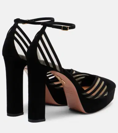 Aquazzura Alana suede and mesh platform pumps | Thumbnail 4 Aquazzura Alana suede and mesh platform pumps | Thumbnail 4