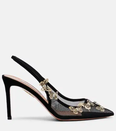 Aquazzura Papillon embellished mesh slingback pumps | Thumbnail 2 Aquazzura Papillon embellished mesh slingback pumps | Thumbnail 2