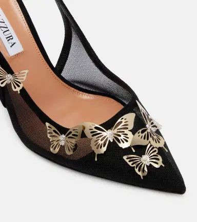 Aquazzura Papillon embellished mesh slingback pumps | Thumbnail 4 Aquazzura Papillon embellished mesh slingback pumps | Thumbnail 4