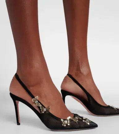 Aquazzura Papillon embellished mesh slingback pumps | Thumbnail 6 Aquazzura Papillon embellished mesh slingback pumps | Thumbnail 6